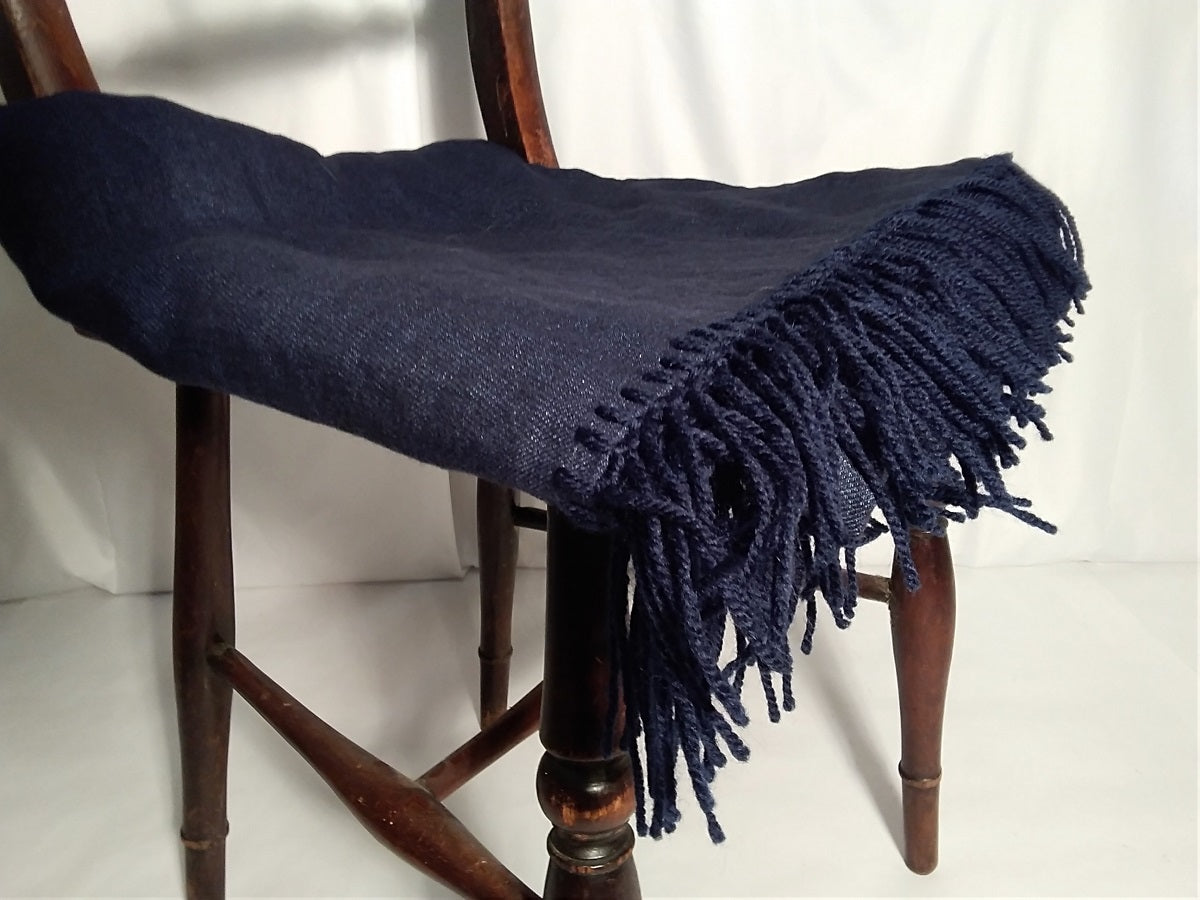 Linen/Wool Throw Blanket in Asphalt color