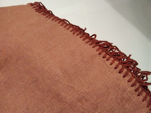 Linen/Wool Throw Blanket in Orange