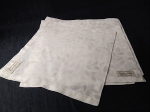 White linen handmade napkins with print
